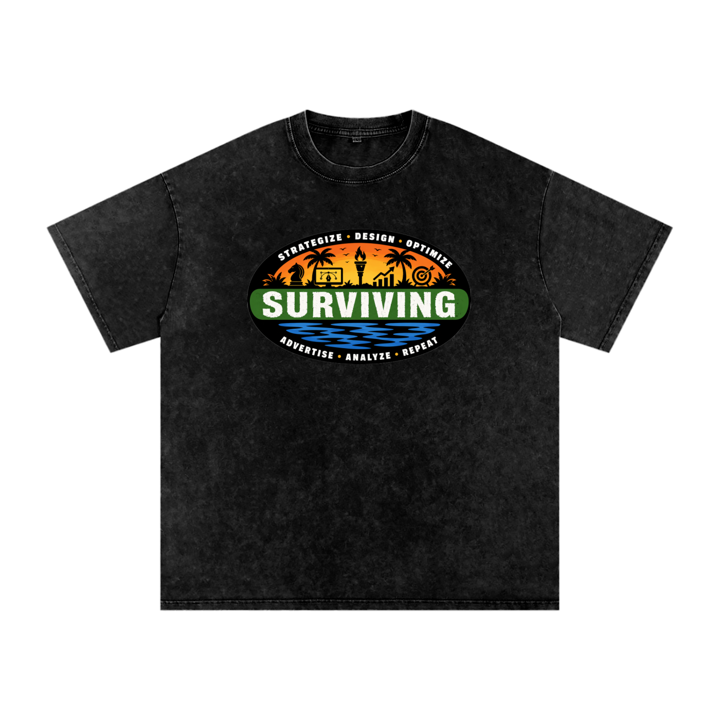 Surviving in Marketing | Snow Washed Oversized Cotton T-Shirt