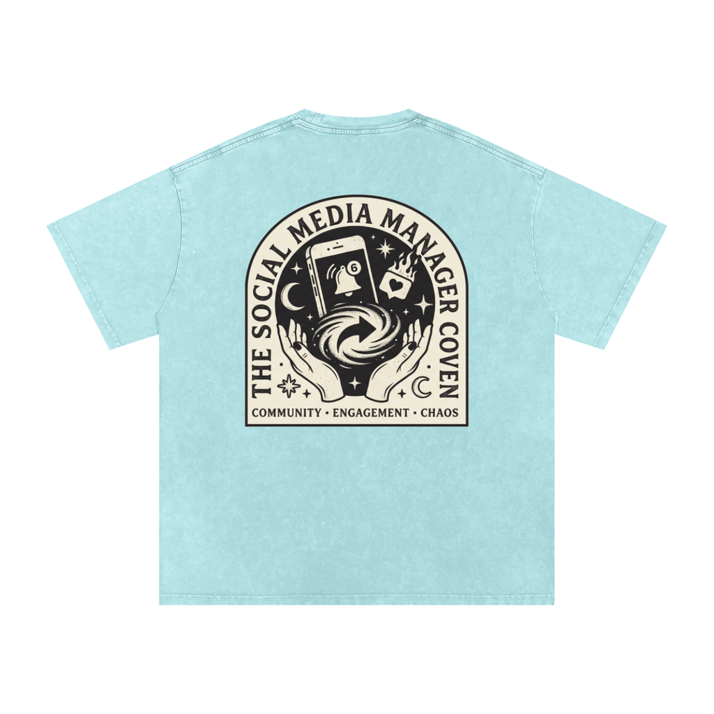 The Social Media Marketing Coven | Snow Washed Oversized Cotton T-Shirt