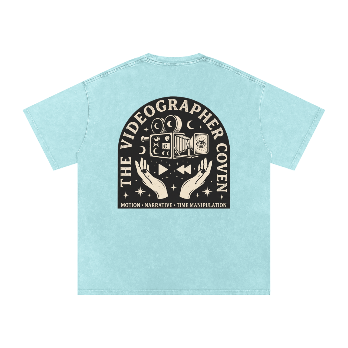 The Videographer Coven | Snow Washed Oversized Cotton T-Shirt