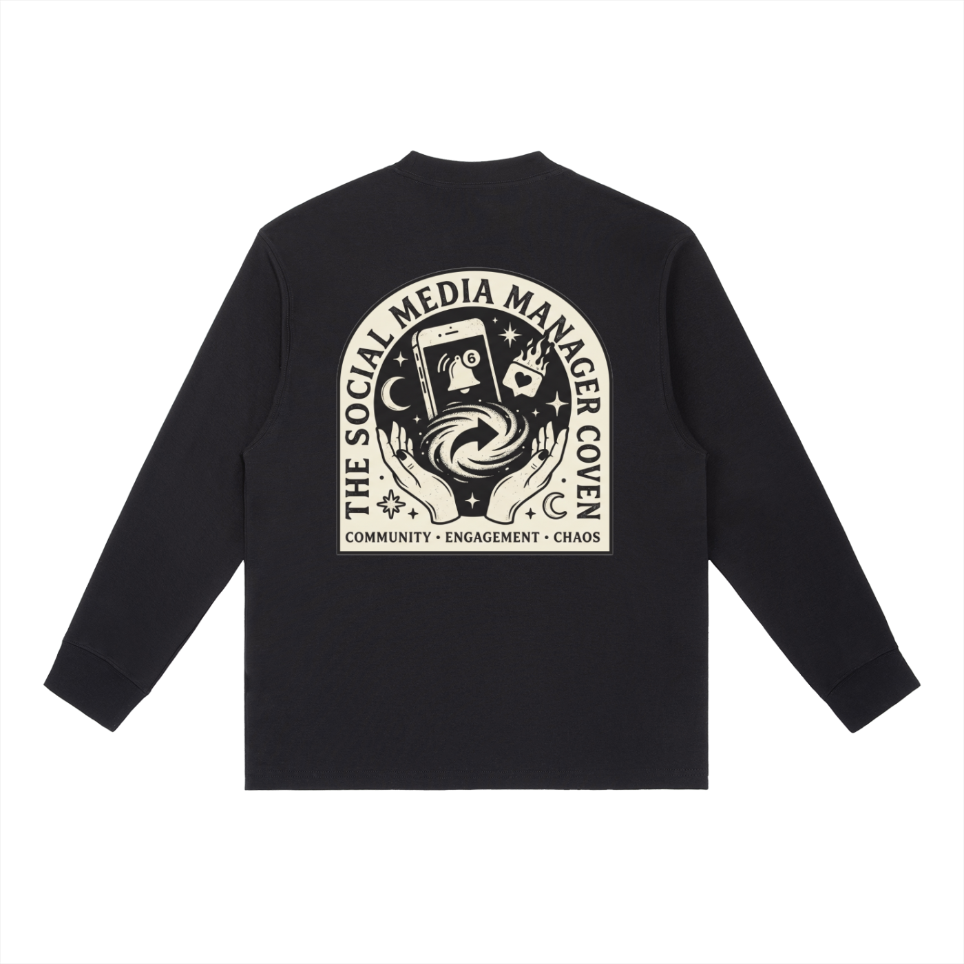 The Social Media Manager Coven | Essential Crewneck Long-Sleeve T-Shirt