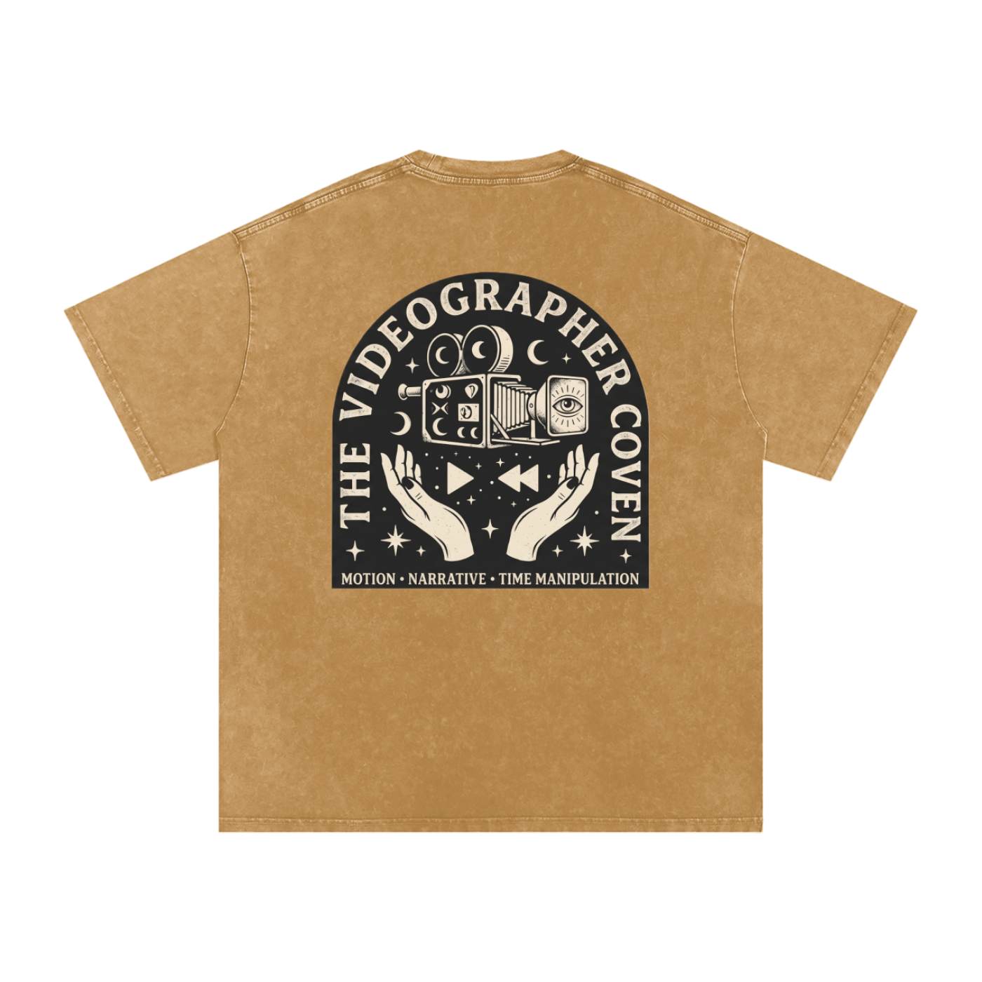 The Videographer Coven | Snow Washed Oversized Cotton T-Shirt