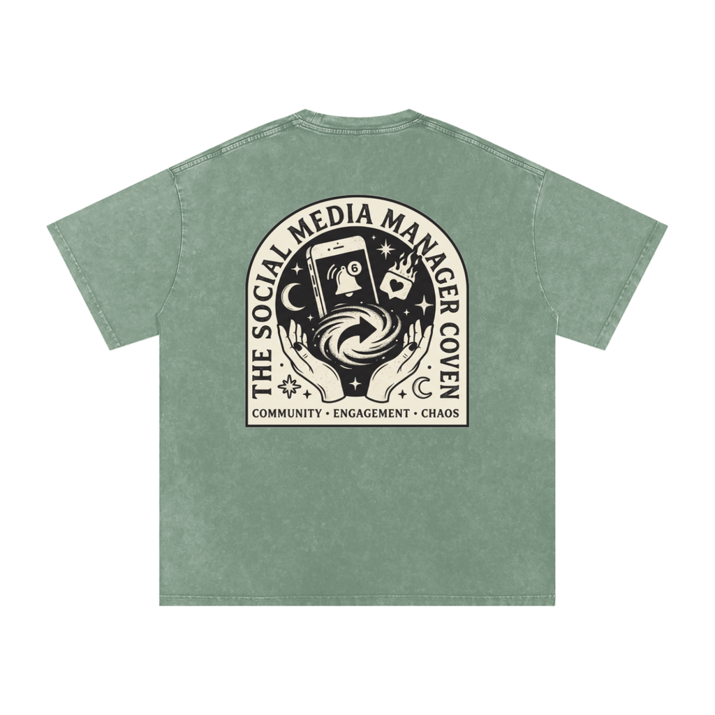 The Social Media Marketing Coven | Snow Washed Oversized Cotton T-Shirt