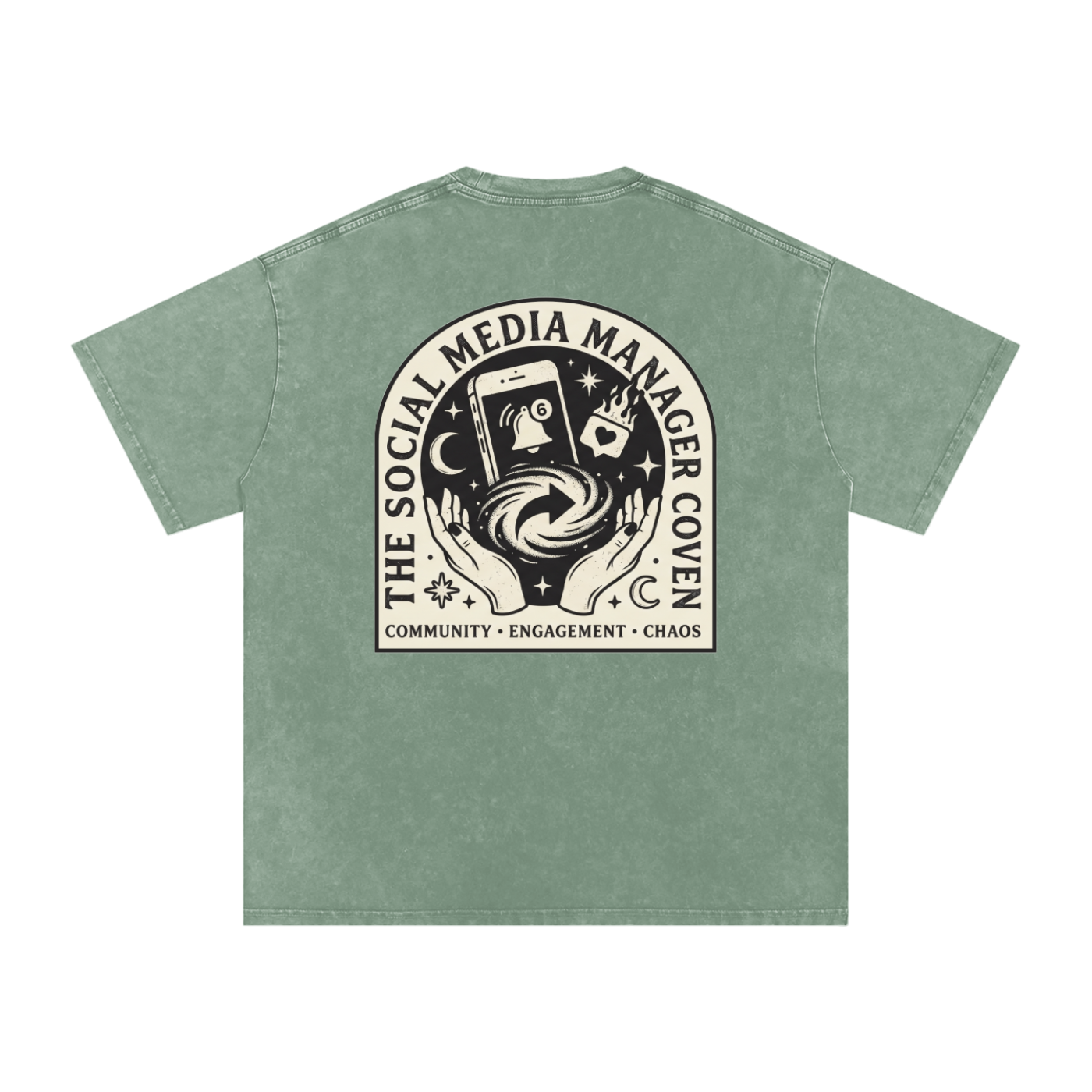 The Social Media Marketing Coven | Snow Washed Oversized Cotton T-Shirt