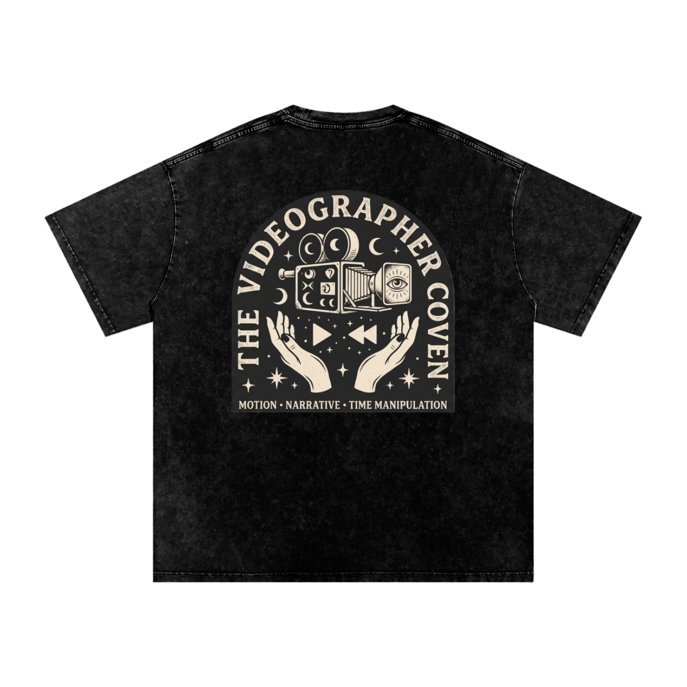 The Videographer Coven | Snow Washed Oversized Cotton T-Shirt
