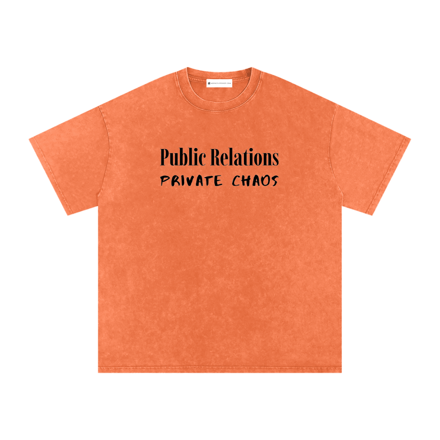 Public Relations, Private Chaos | Snow Washed Oversized Cotton T-Shirt