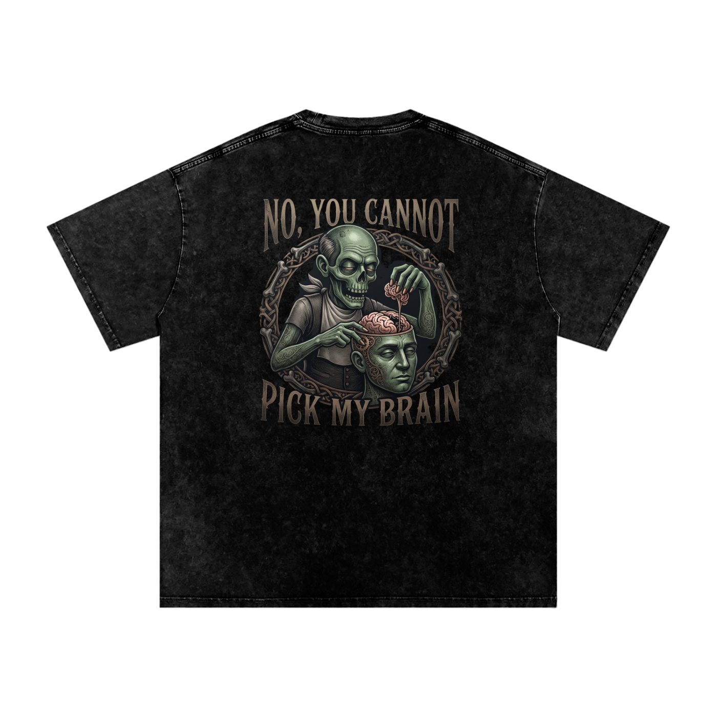 You Cannot Pick My Brain | Snow Washed Oversized Cotton T-Shirt
