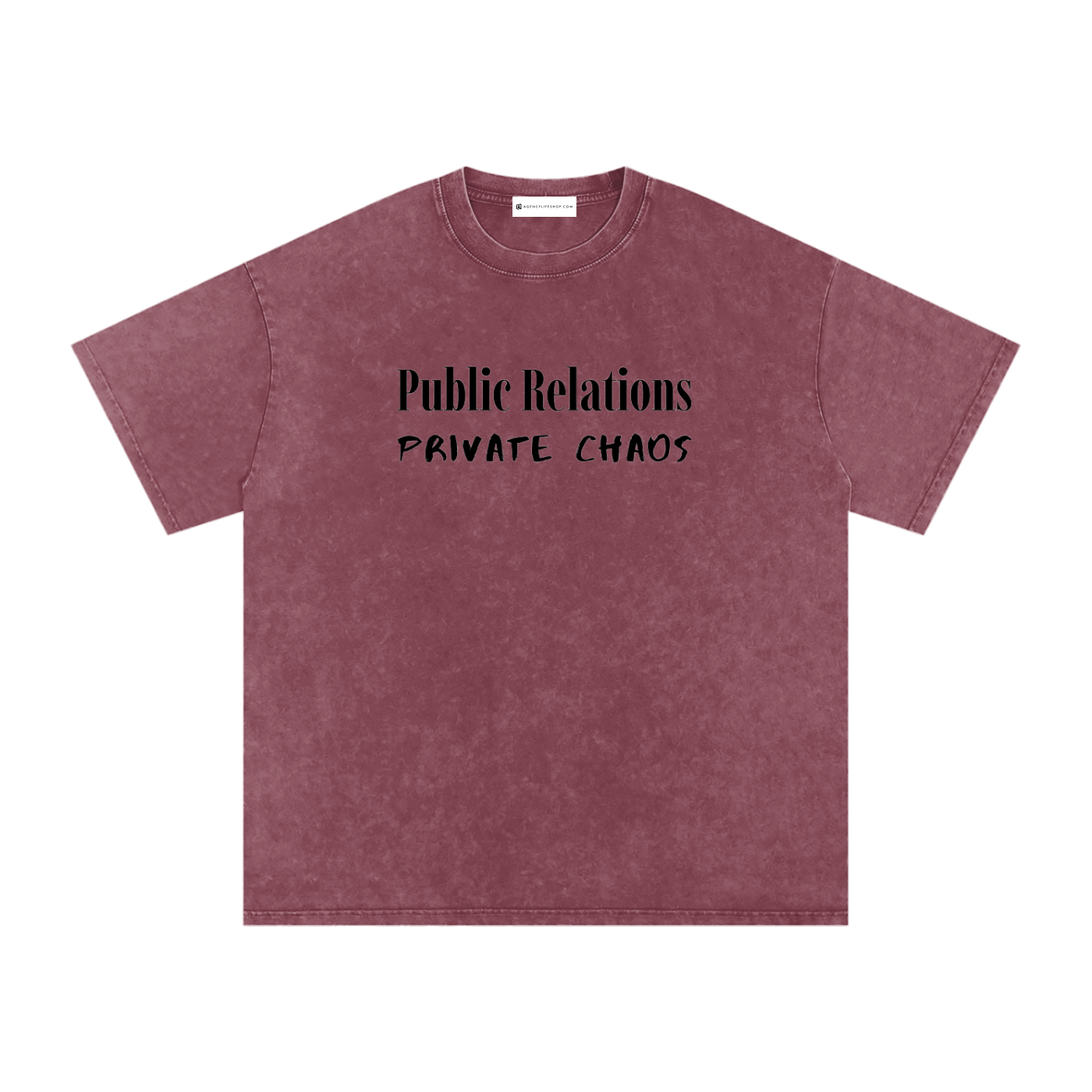 Public Relations, Private Chaos | Snow Washed Oversized Cotton T-Shirt