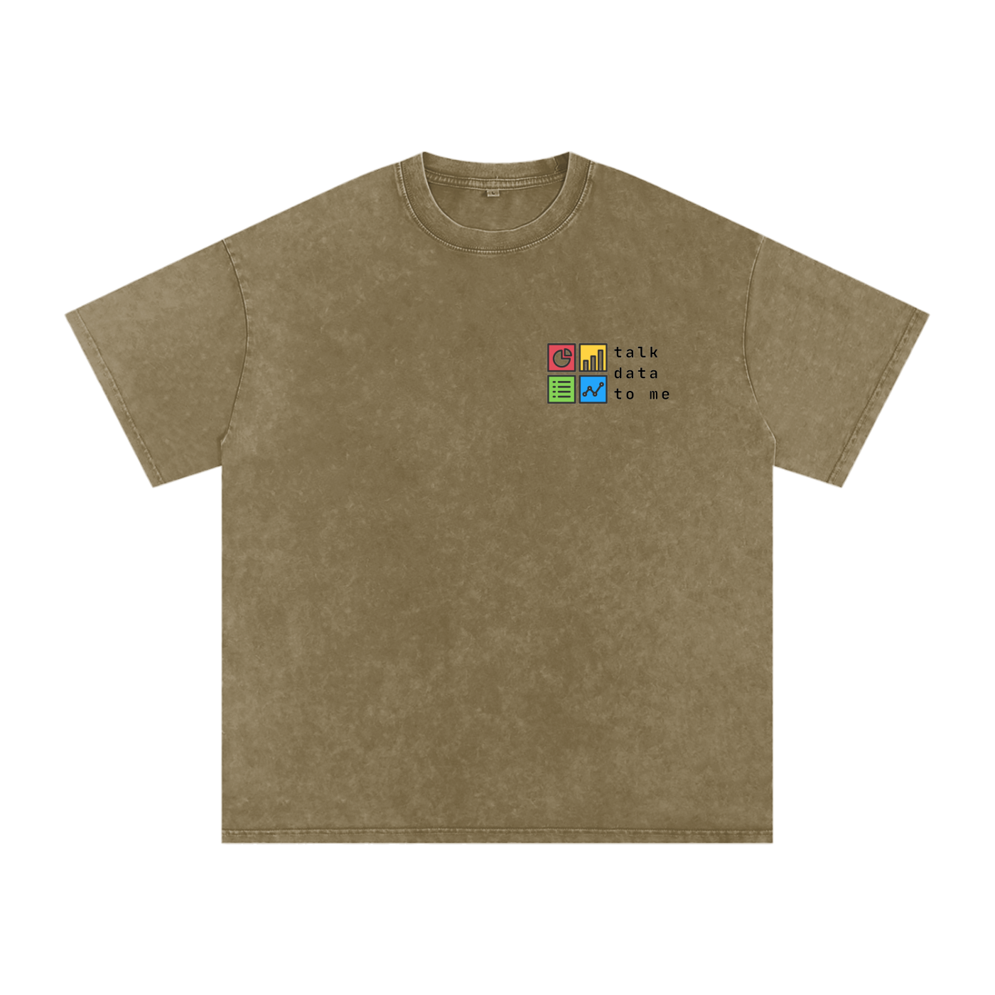 Talk Data To Me | Snow Washed Oversized Cotton T-Shirt
