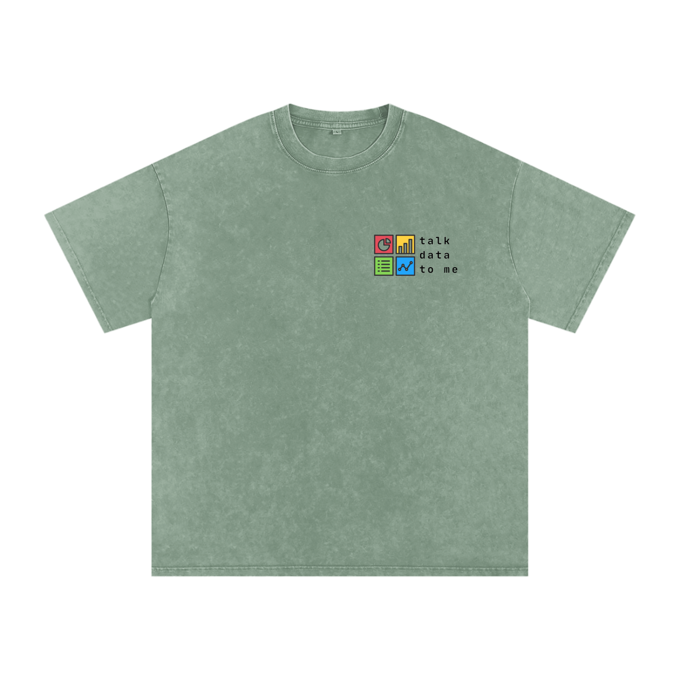 Talk Data To Me | Snow Washed Oversized Cotton T-Shirt