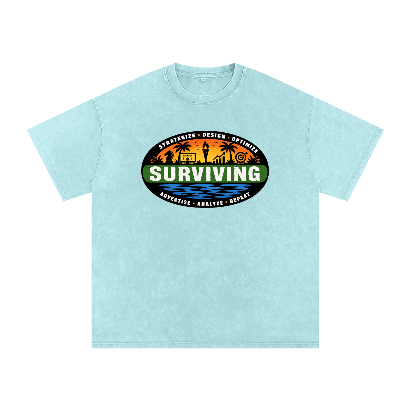 Surviving in Marketing | Snow Washed Oversized Cotton T-Shirt