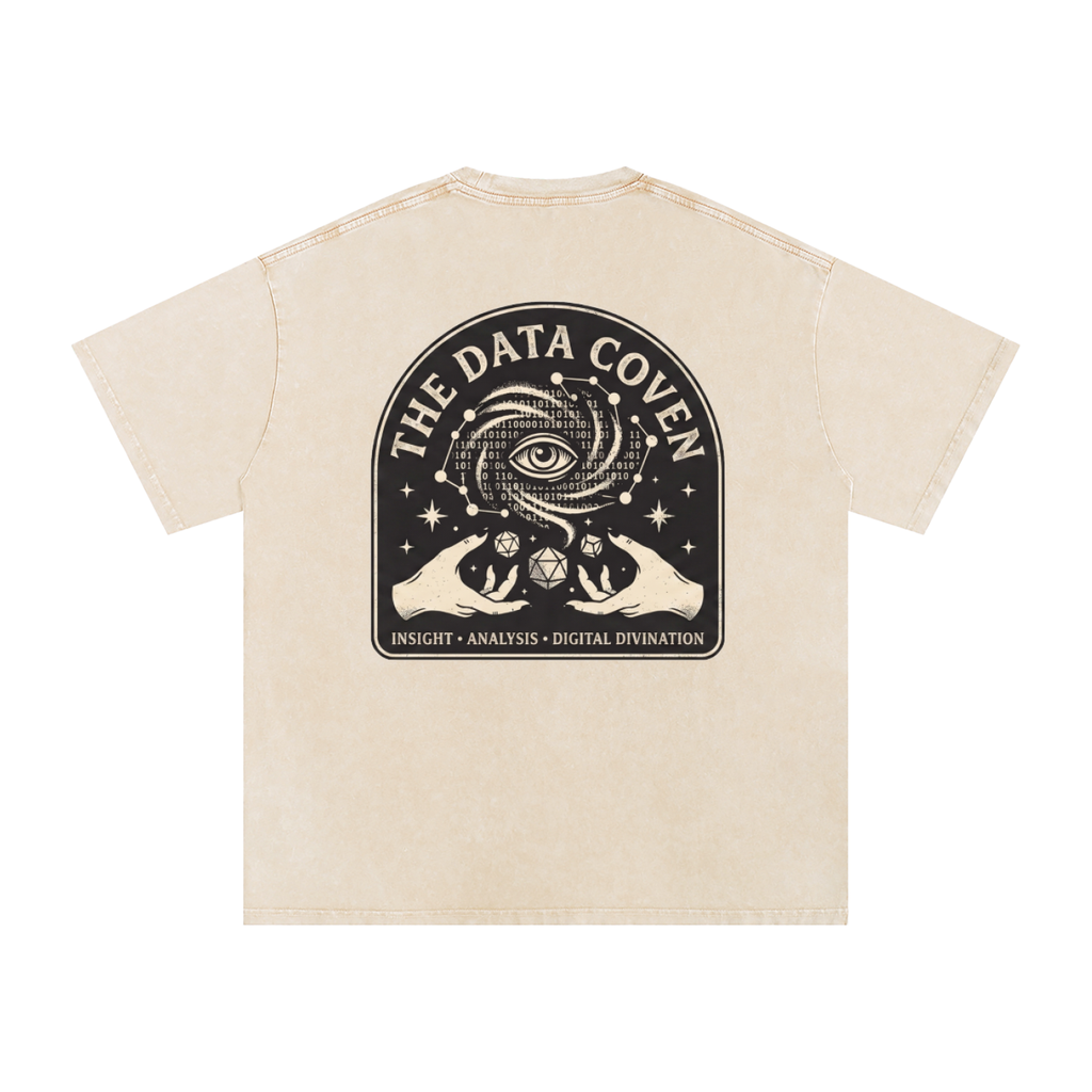 The Data Coven | Snow Washed Oversized Cotton T-Shirt