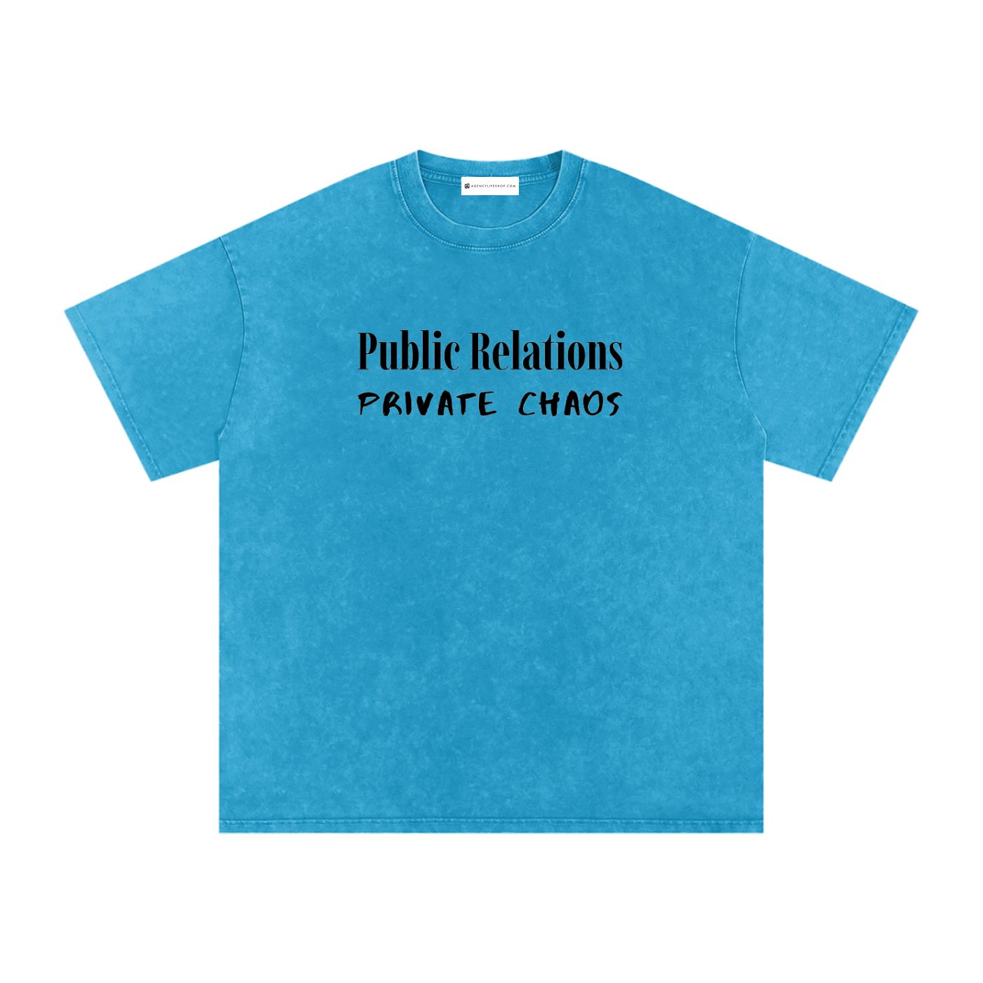 Public Relations, Private Chaos | Snow Washed Oversized Cotton T-Shirt