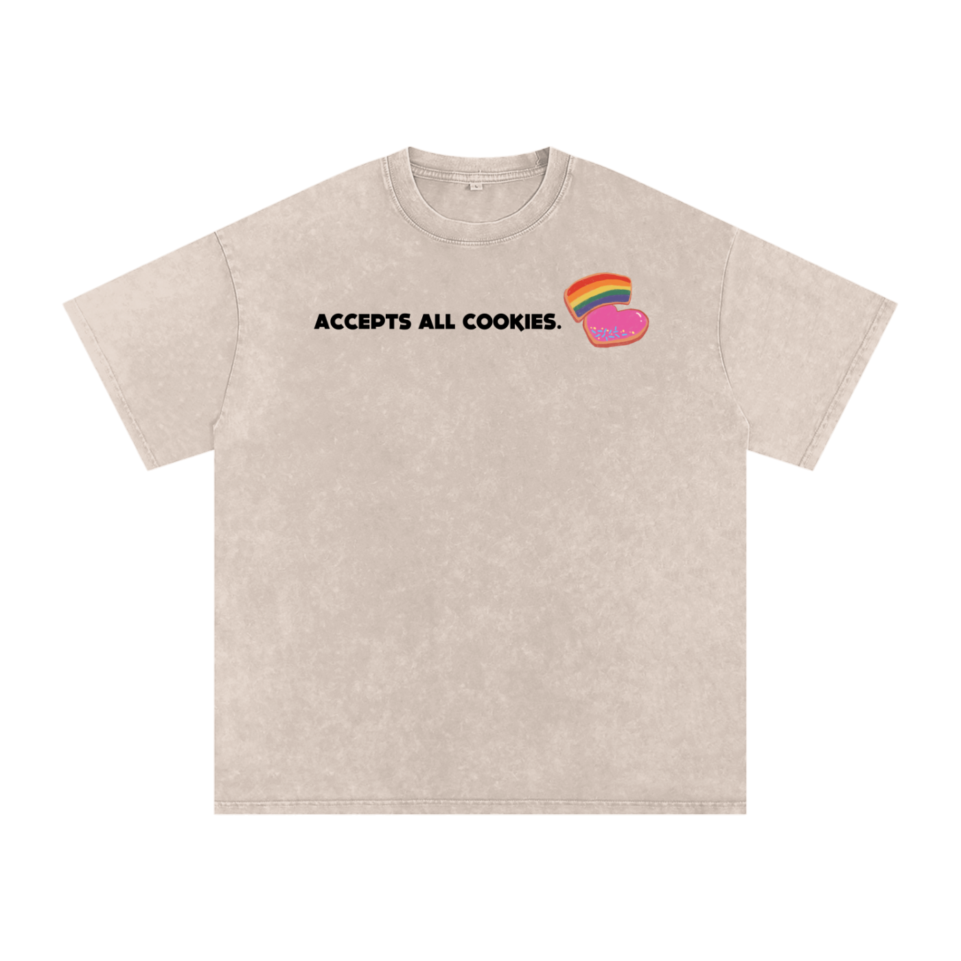 Accepts All Cookies | Snow Washed Oversized Cotton T-Shirt