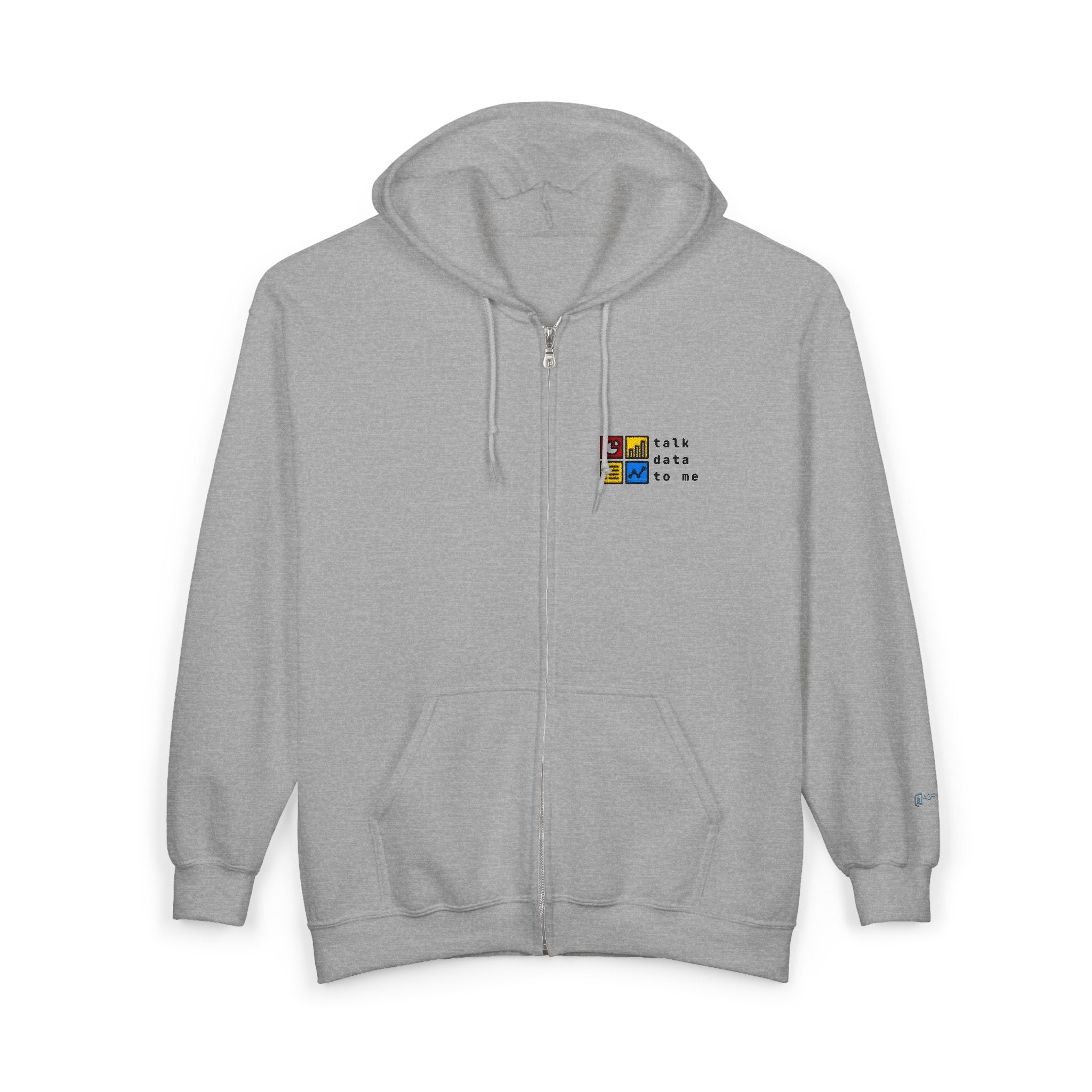 Talk Data To Me  | Retro Zip Embroidered Hoodie