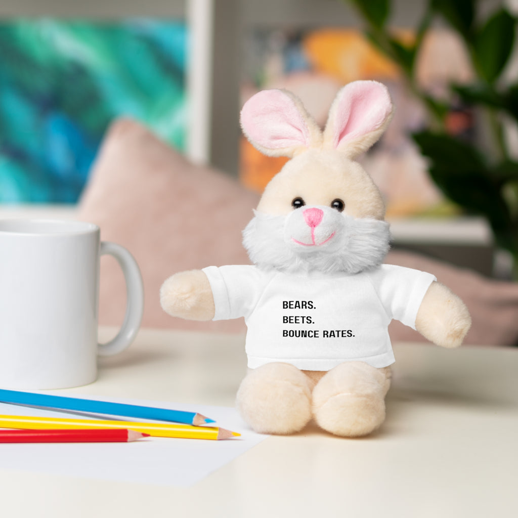 Bears. Beets. Bounce Rates. | Plush Stuffed Toy with Graphic Tee