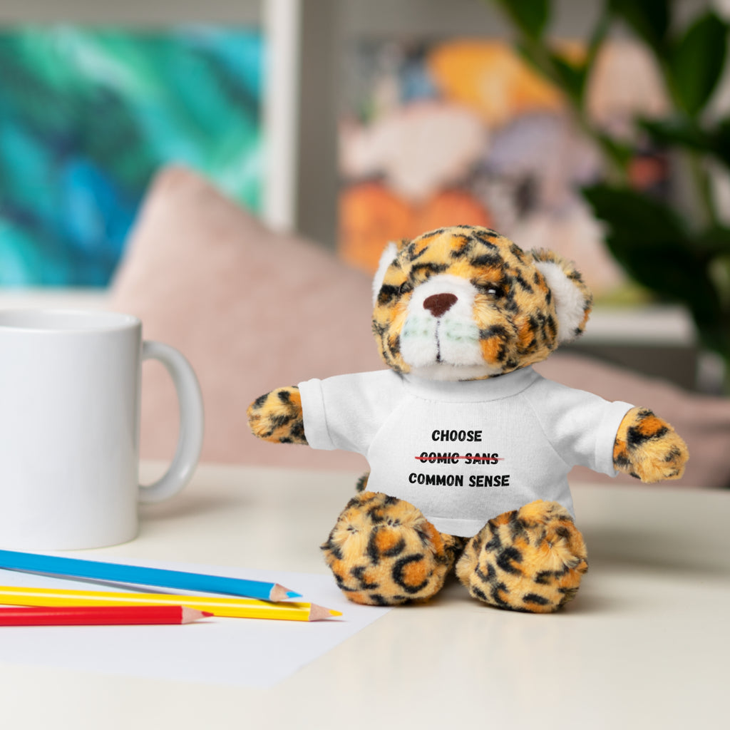 Choose Common Sense | Plush Stuffed Toy with Graphic Tee