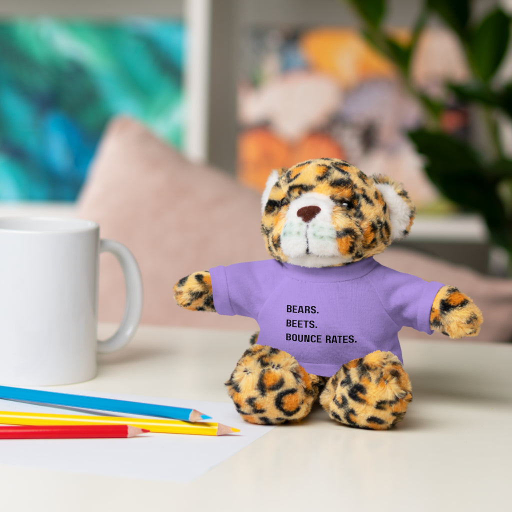 Bears. Beets. Bounce Rates. | Plush Stuffed Toy with Graphic Tee