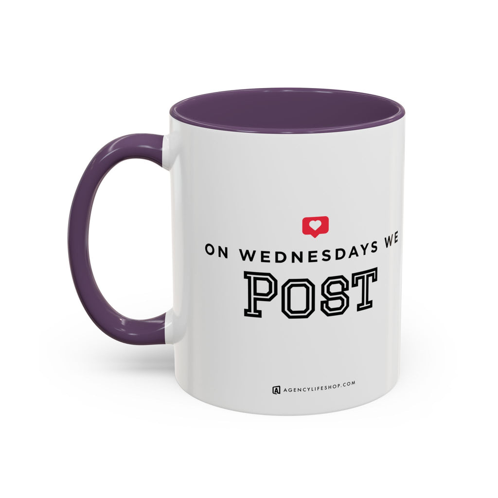 On Wednesdays, We Post | Accent Coffee Mug (11, 15oz)