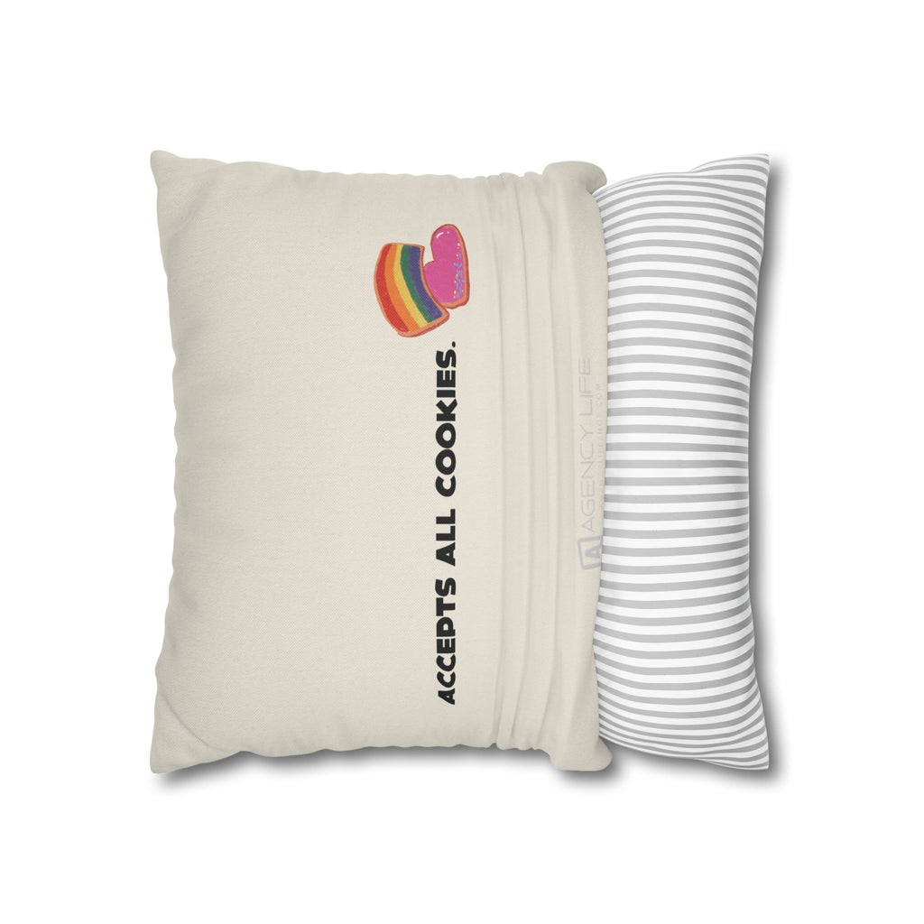 Accepts All Cookies | Polyester Square Pillowcase