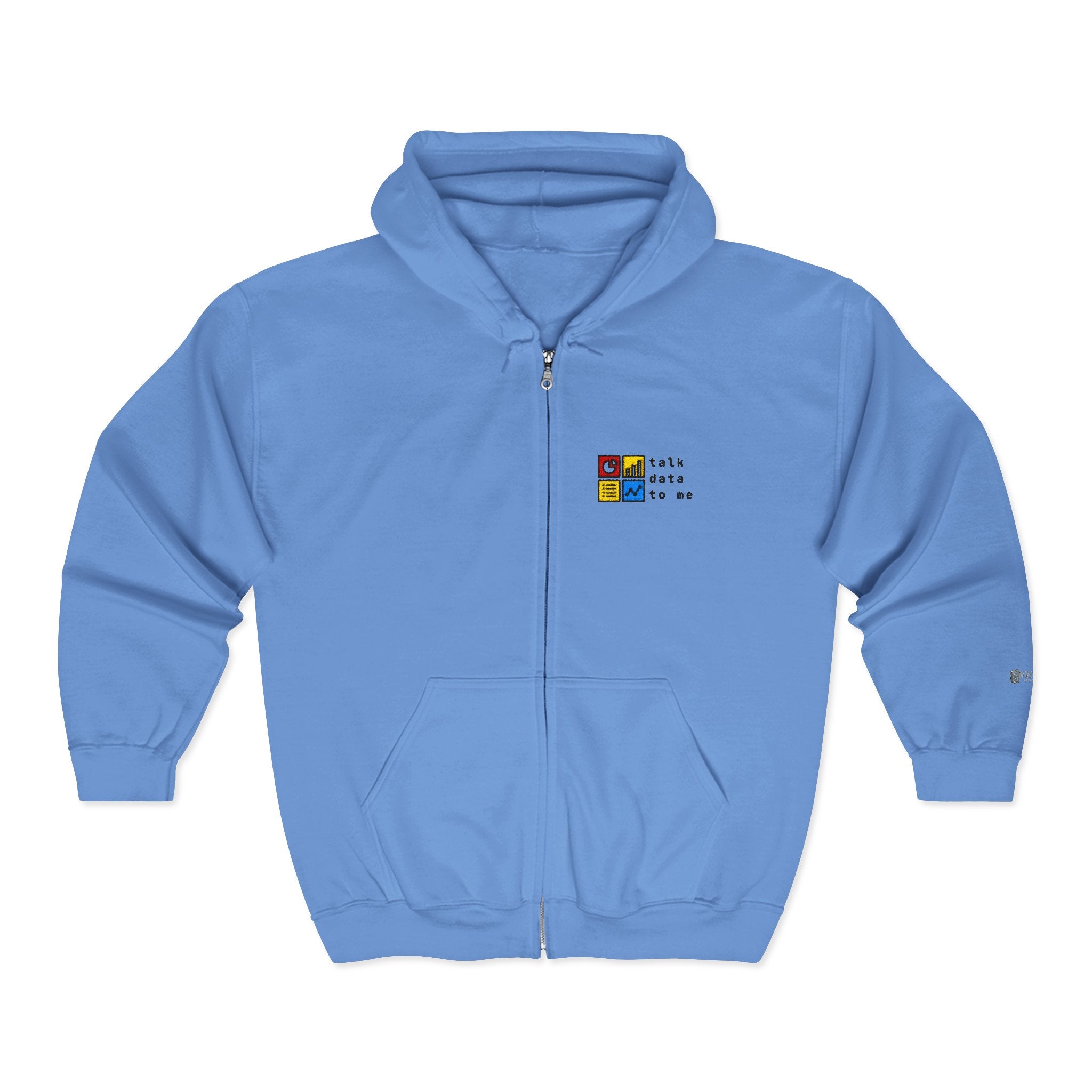 Talk Data To Me  | Retro Zip Embroidered Hoodie