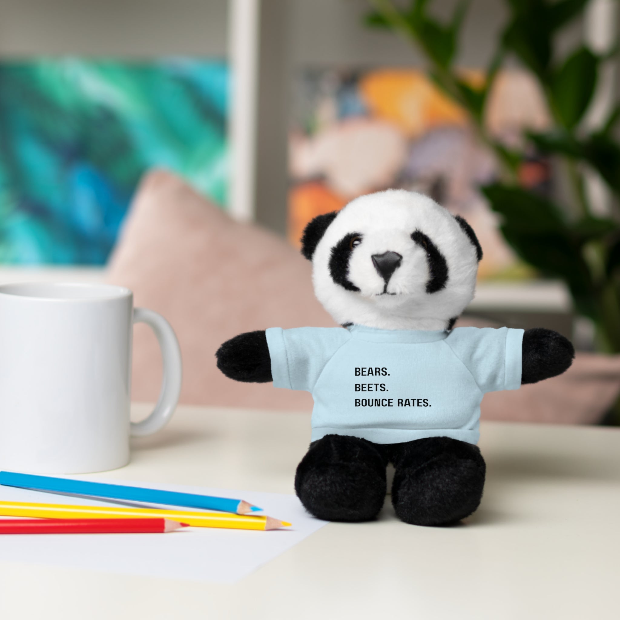 Bears. Beets. Bounce Rates. | Plush Stuffed Toy with Graphic Tee