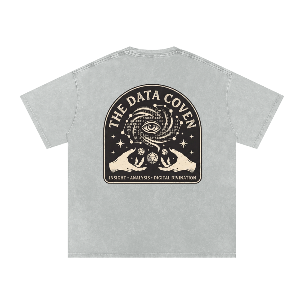 The Data Coven | Snow Washed Oversized Cotton T-Shirt