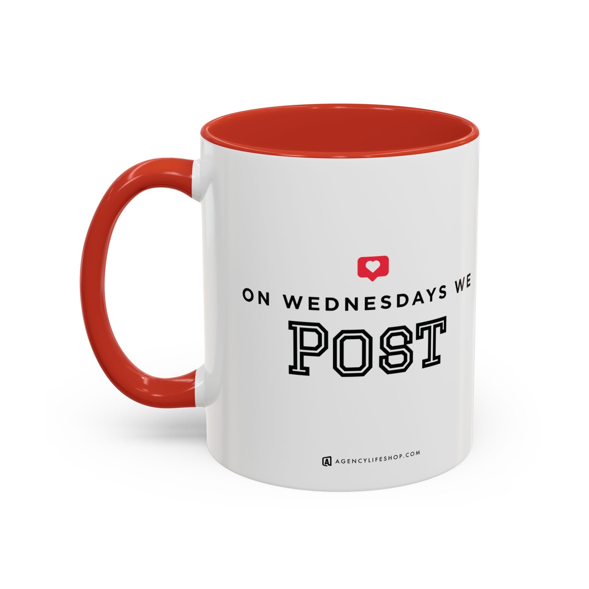On Wednesdays, We Post | Accent Coffee Mug (11, 15oz)