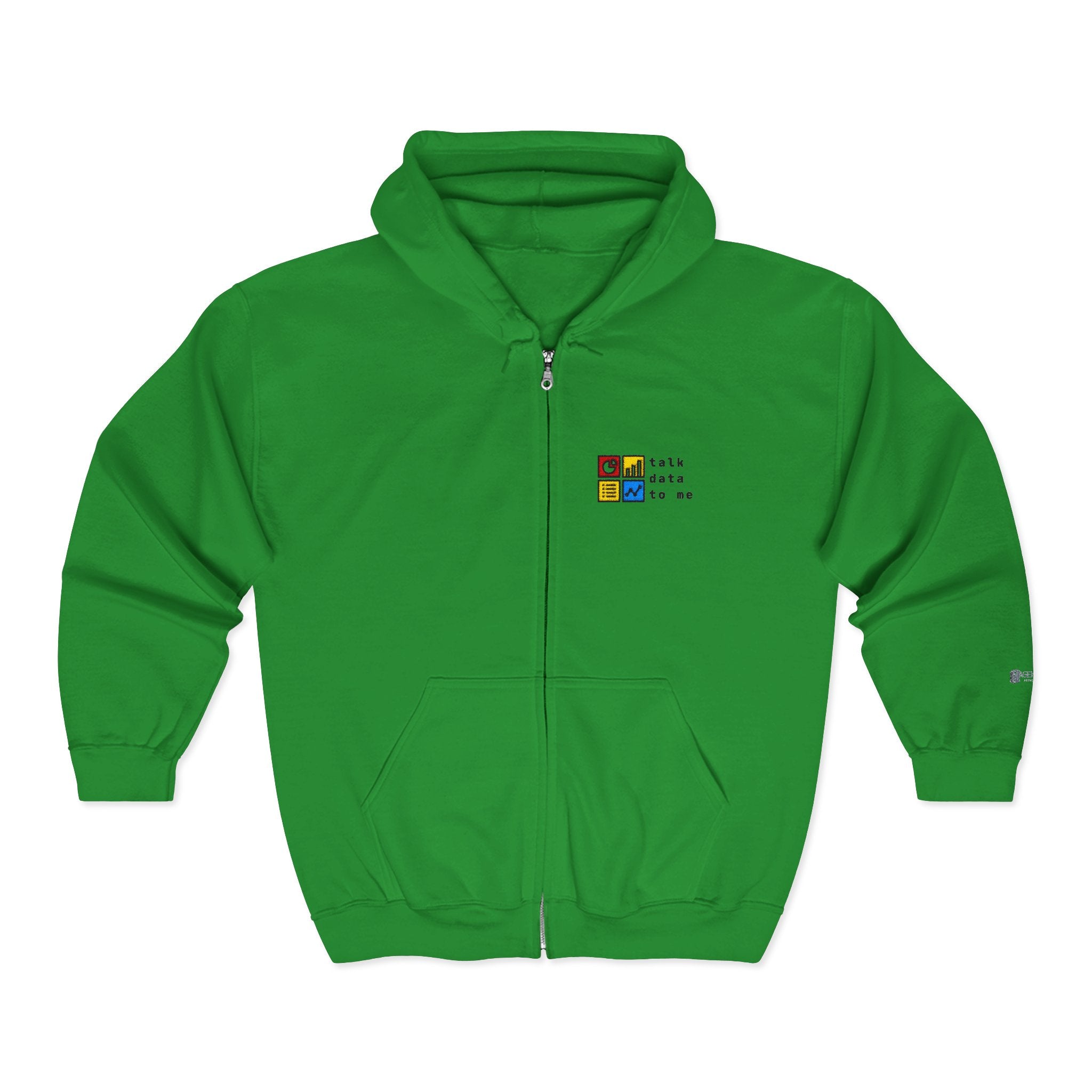 Talk Data To Me  | Retro Zip Embroidered Hoodie