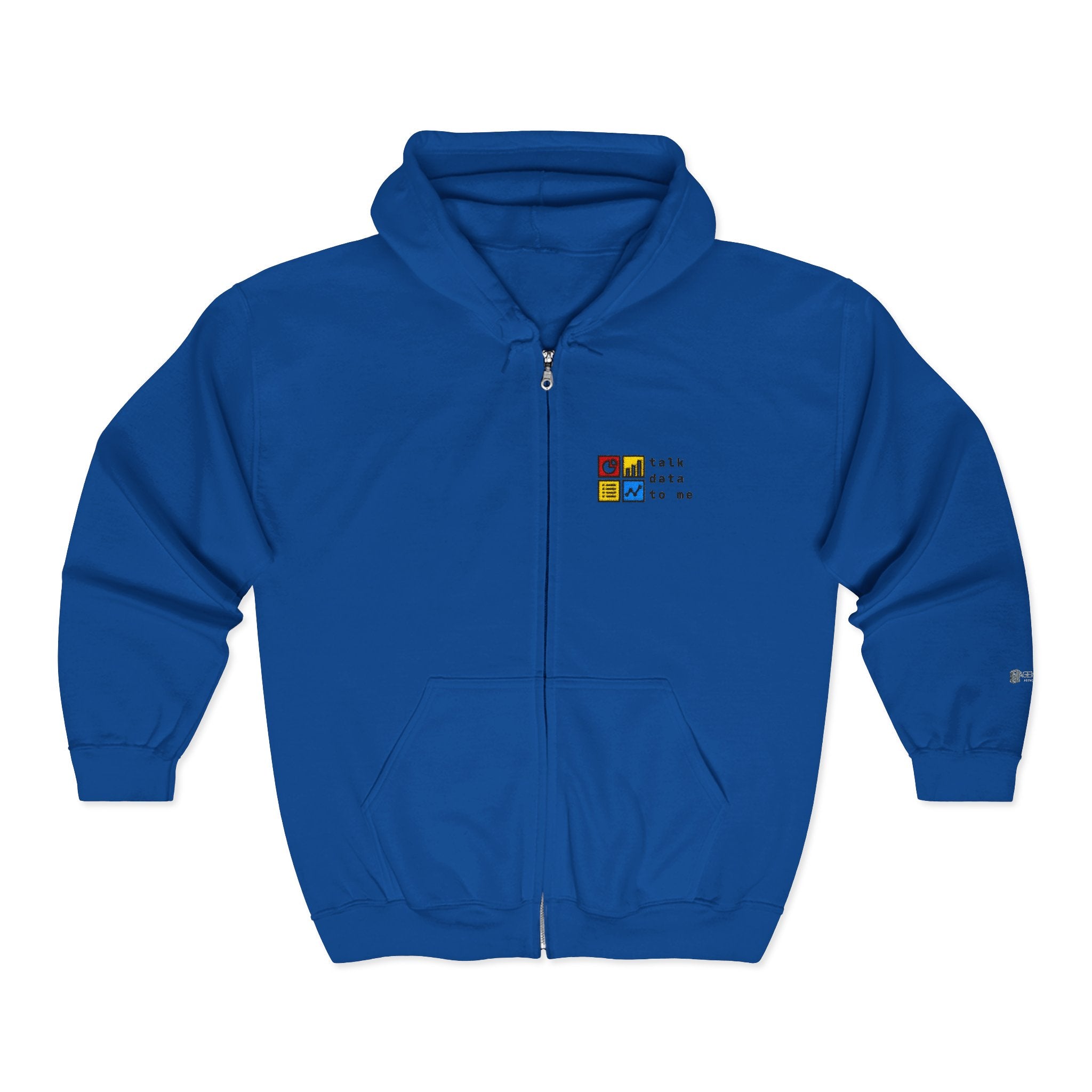 Talk Data To Me  | Retro Zip Embroidered Hoodie