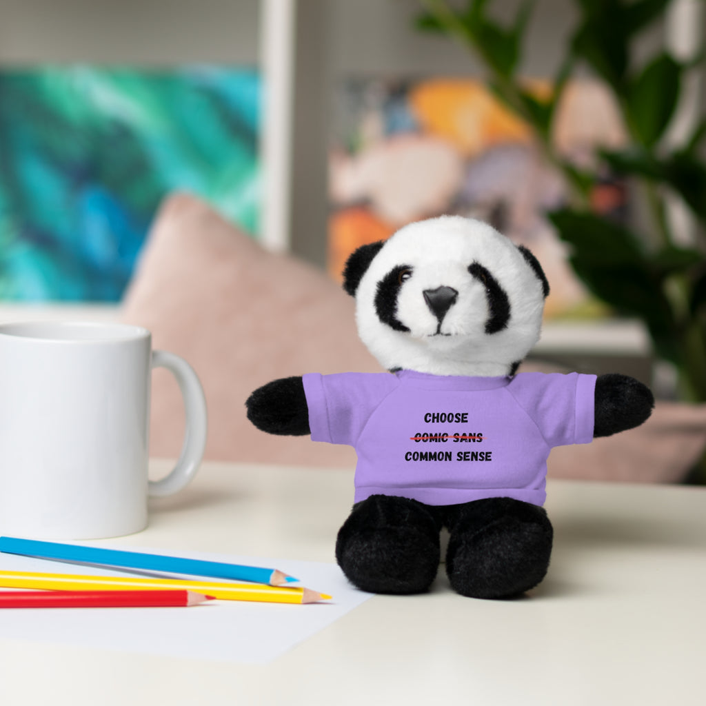 Choose Common Sense | Plush Stuffed Toy with Graphic Tee
