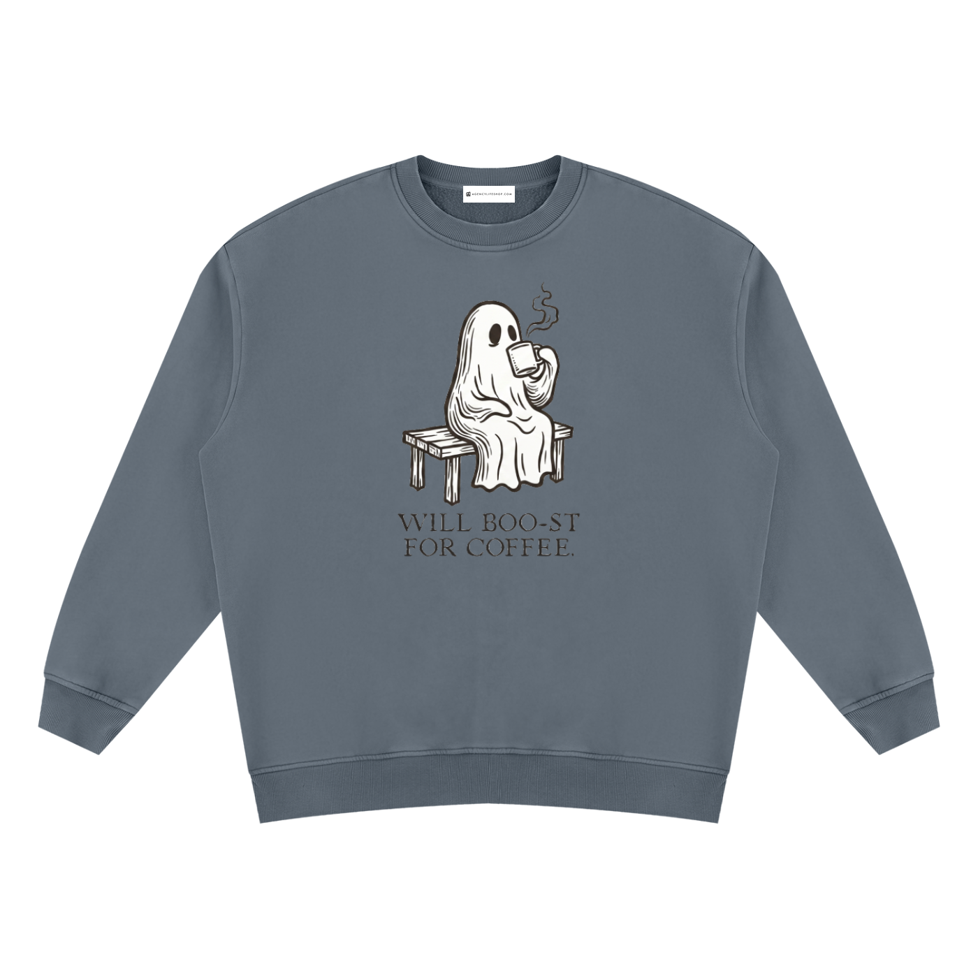 Will Boo-st for Coffee | Unisex Vintage Wash Fleece Sweatshirt
