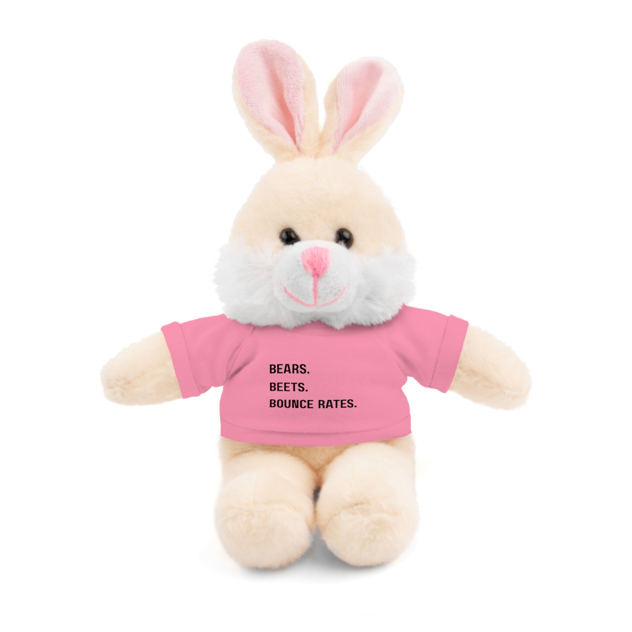 Bears. Beets. Bounce Rates. | Plush Stuffed Toy with Graphic Tee