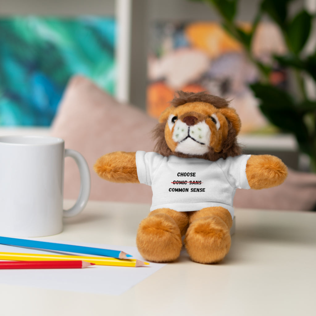 Choose Common Sense | Plush Stuffed Toy with Graphic Tee