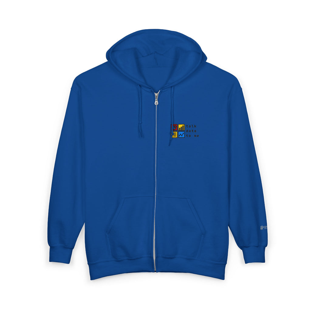 Talk Data To Me  | Retro Zip Embroidered Hoodie