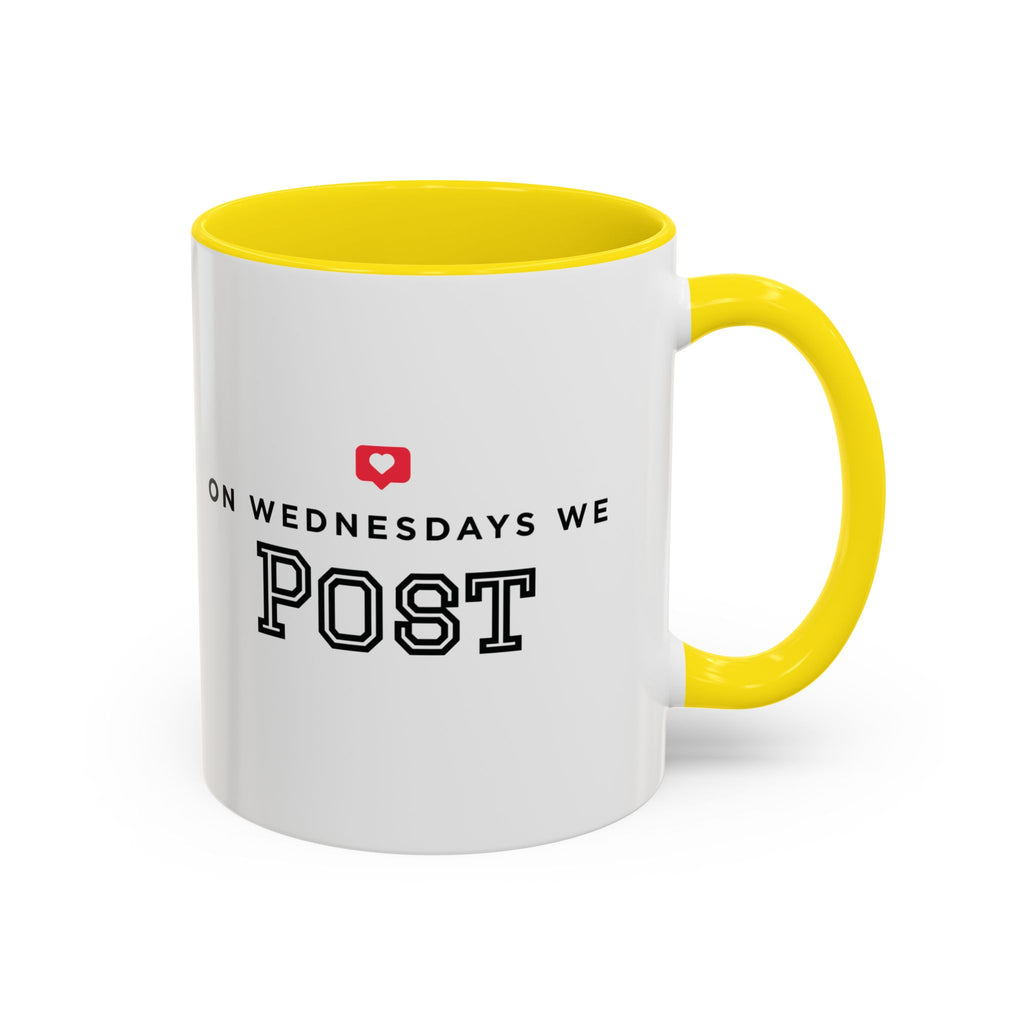 On Wednesdays, We Post | Accent Coffee Mug (11, 15oz)