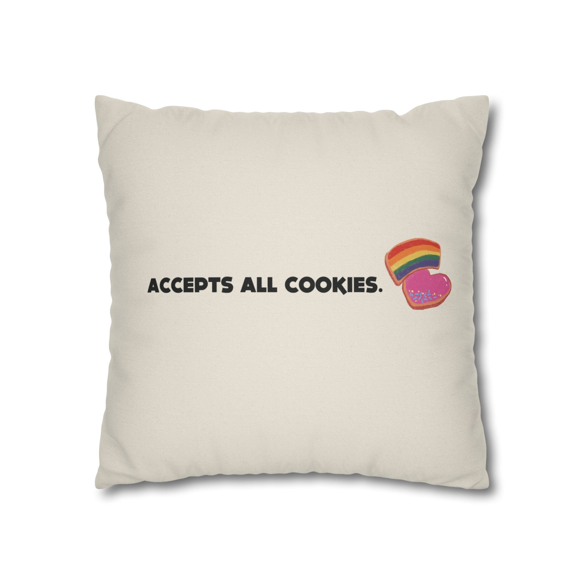 Accepts All Cookies | Polyester Square Pillowcase