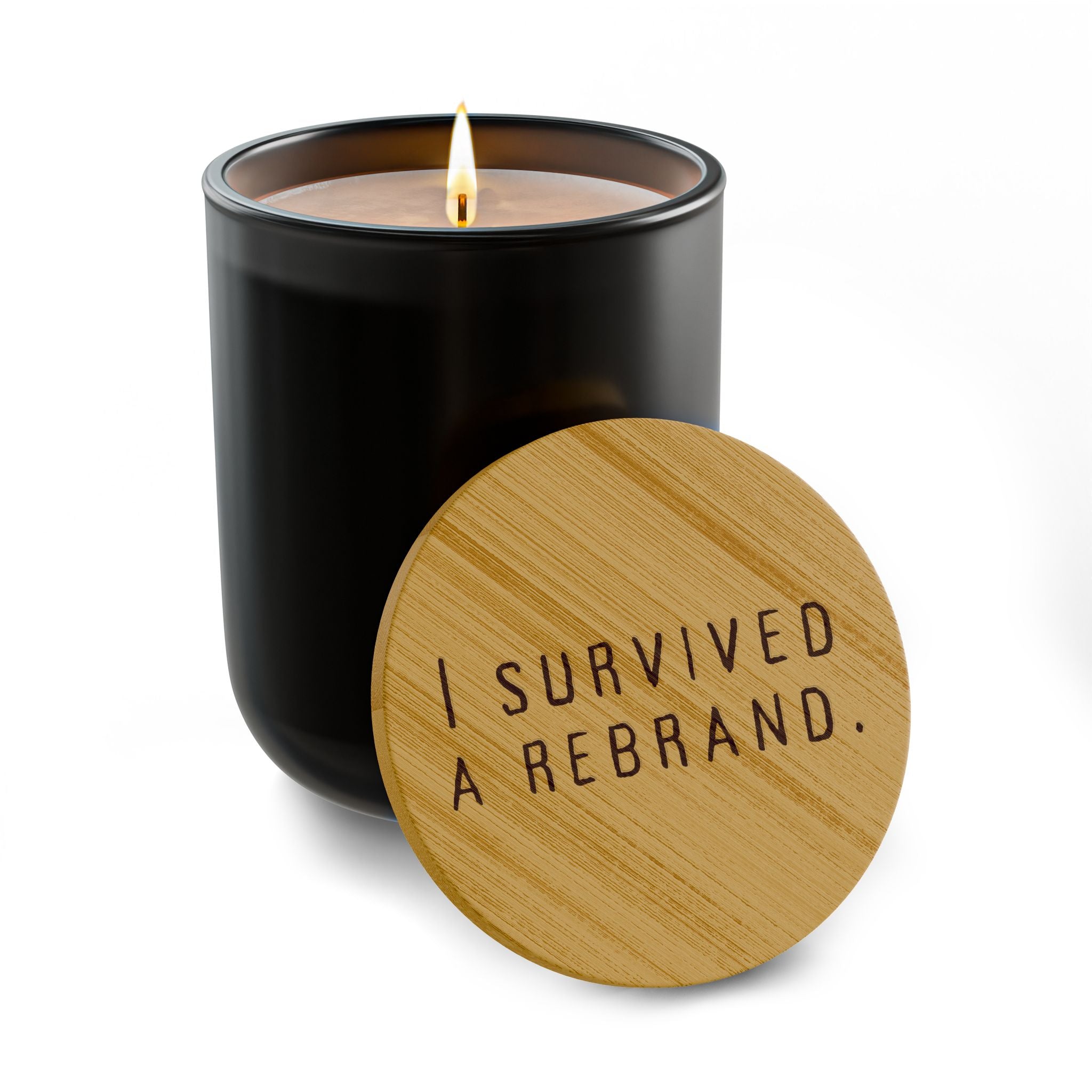 I Survived A Rebrand | Engraved 14oz Scented Soy Candle