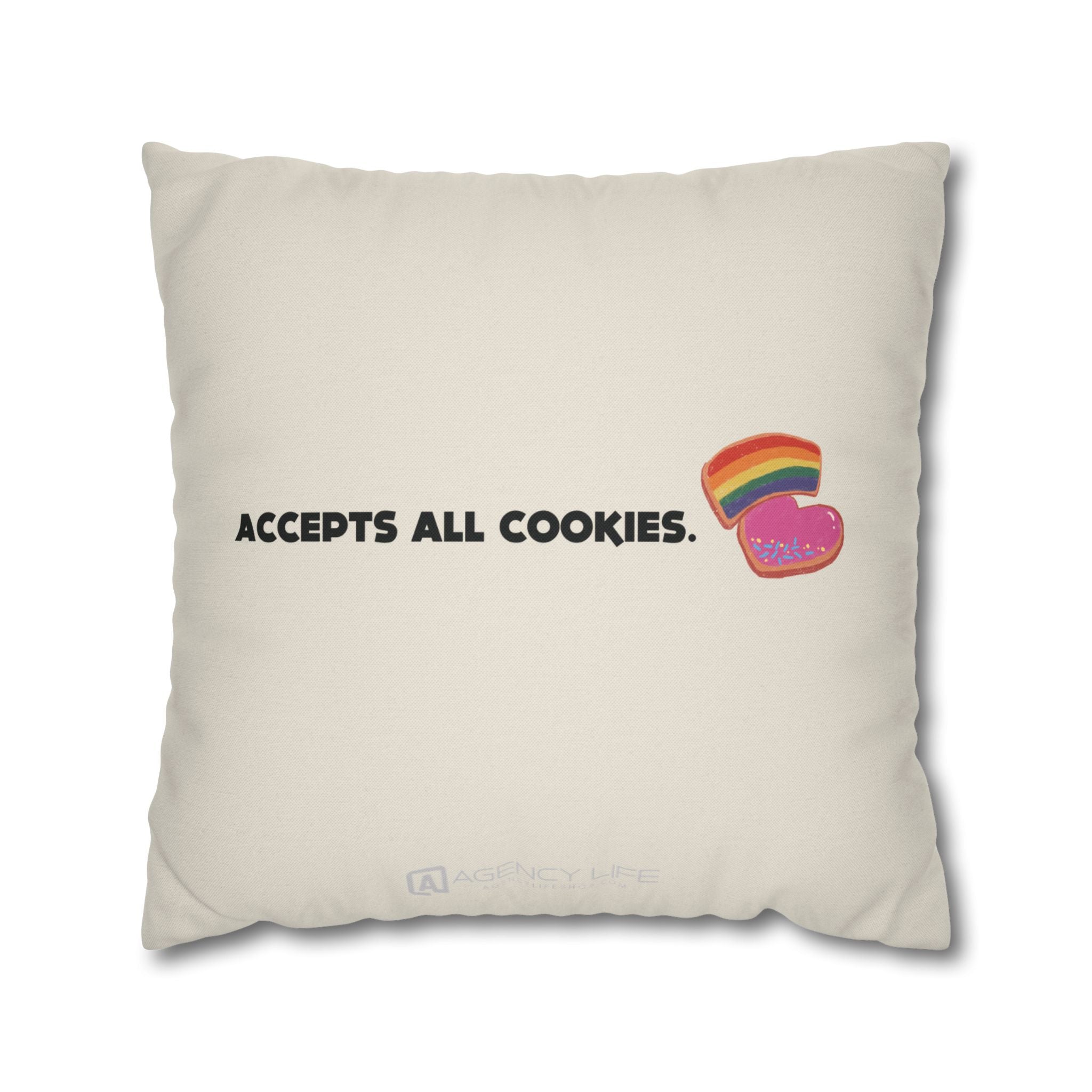 Accepts All Cookies | Polyester Square Pillowcase