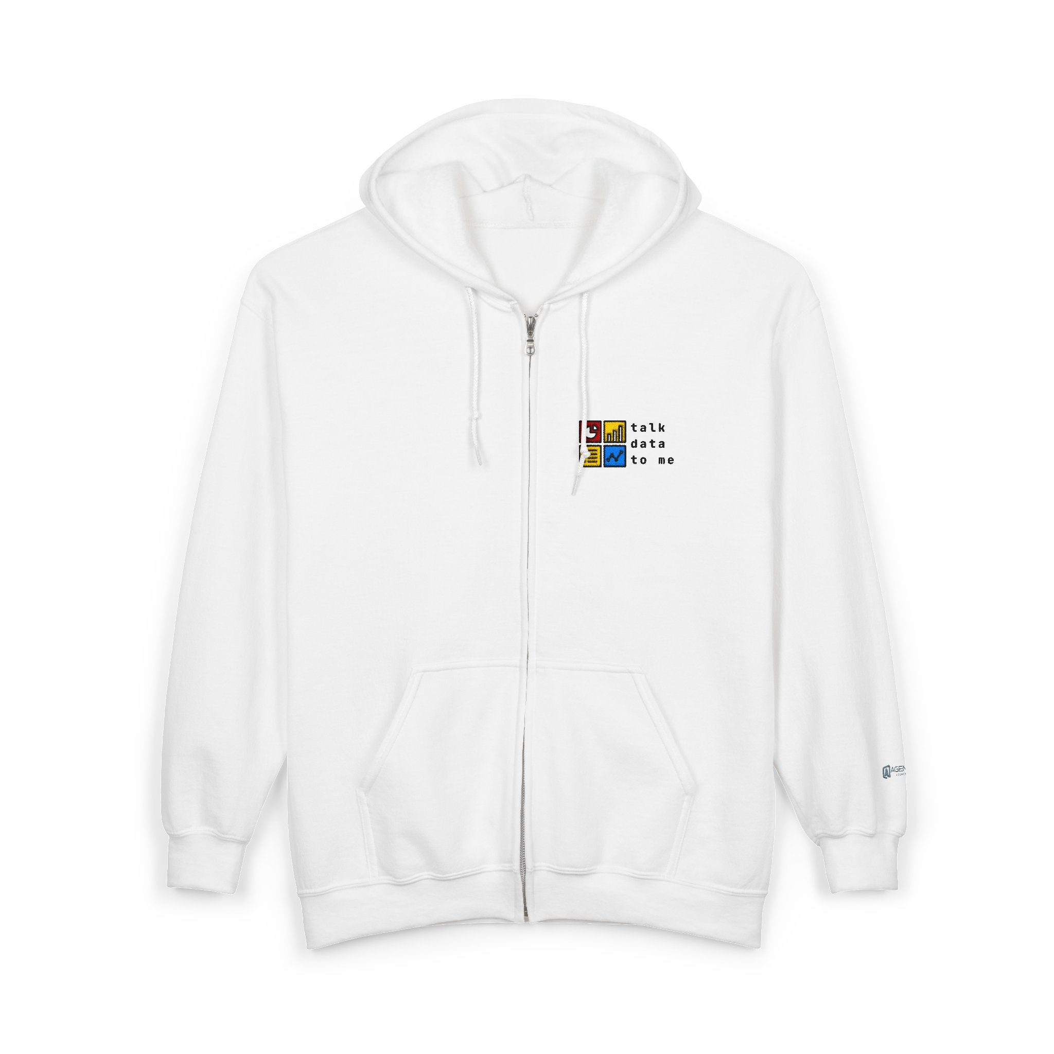 Talk Data To Me  | Retro Zip Embroidered Hoodie