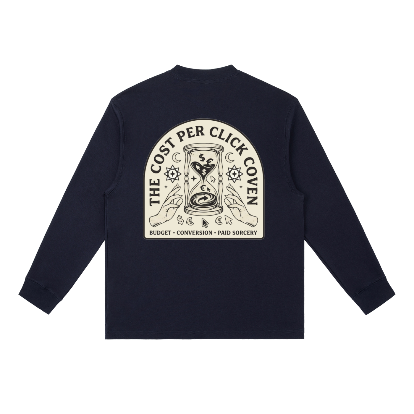 The Cost Per Click Coven | Essential Crewneck Long-Sleeve T-Shirt