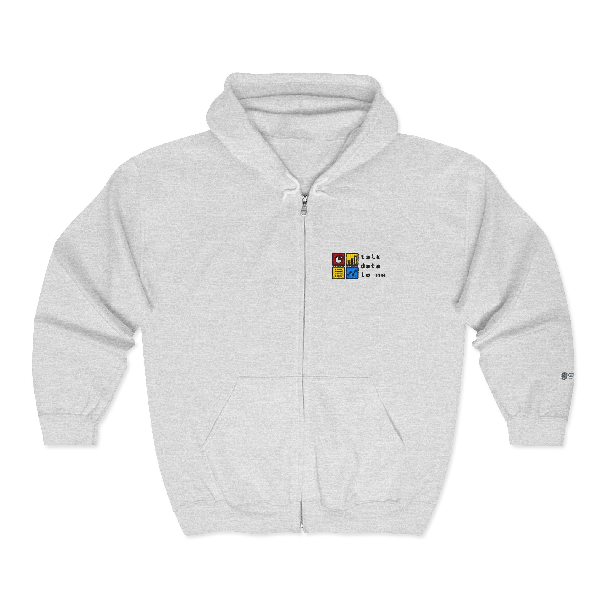 Talk Data To Me  | Retro Zip Embroidered Hoodie