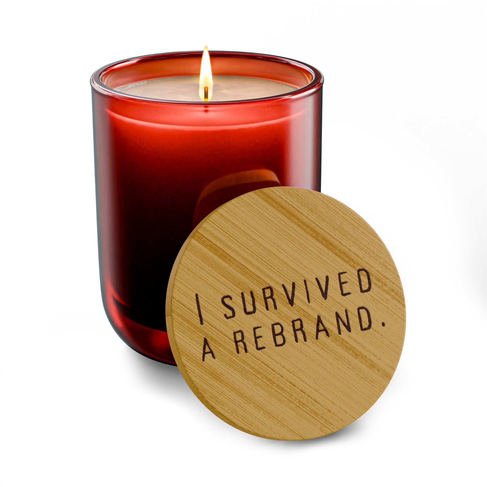 I Survived A Rebrand | Engraved 14oz Scented Soy Candle