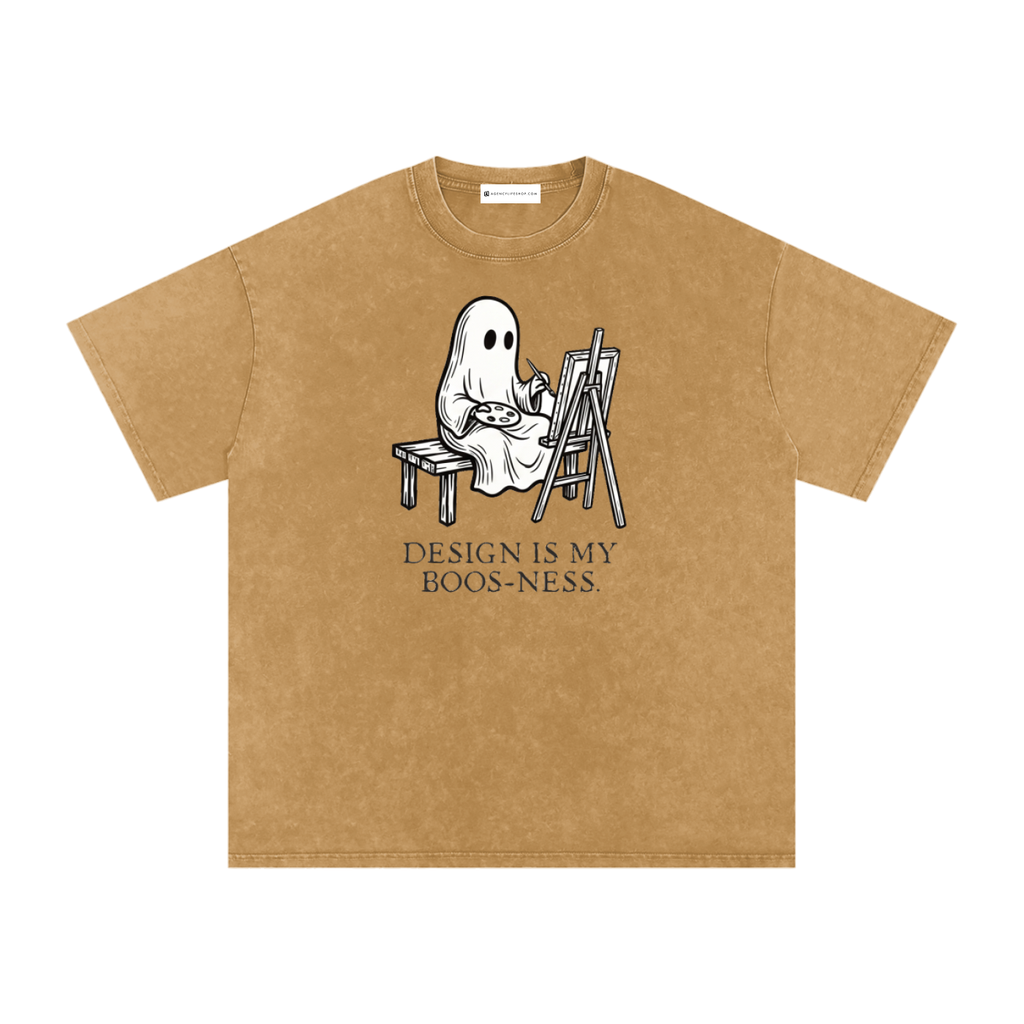 Design is My Boos-ness | Snow Washed Oversized Cotton T-Shirt