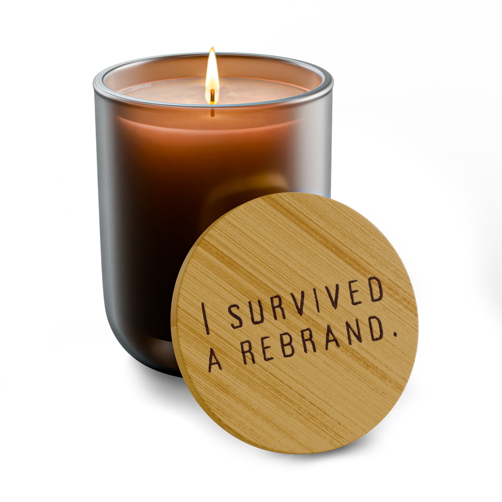 I Survived A Rebrand | Engraved 14oz Scented Soy Candle