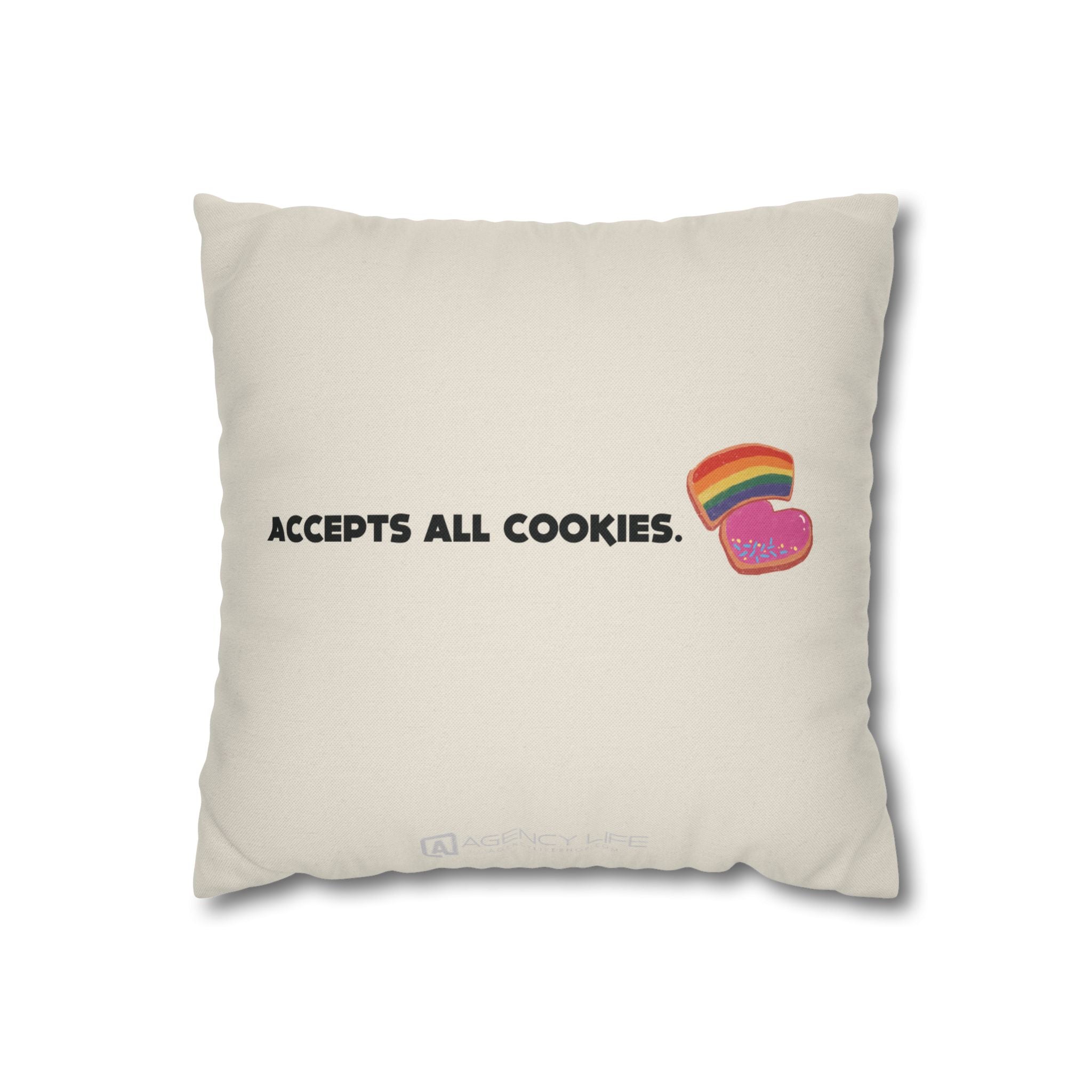 Accepts All Cookies | Polyester Square Pillowcase