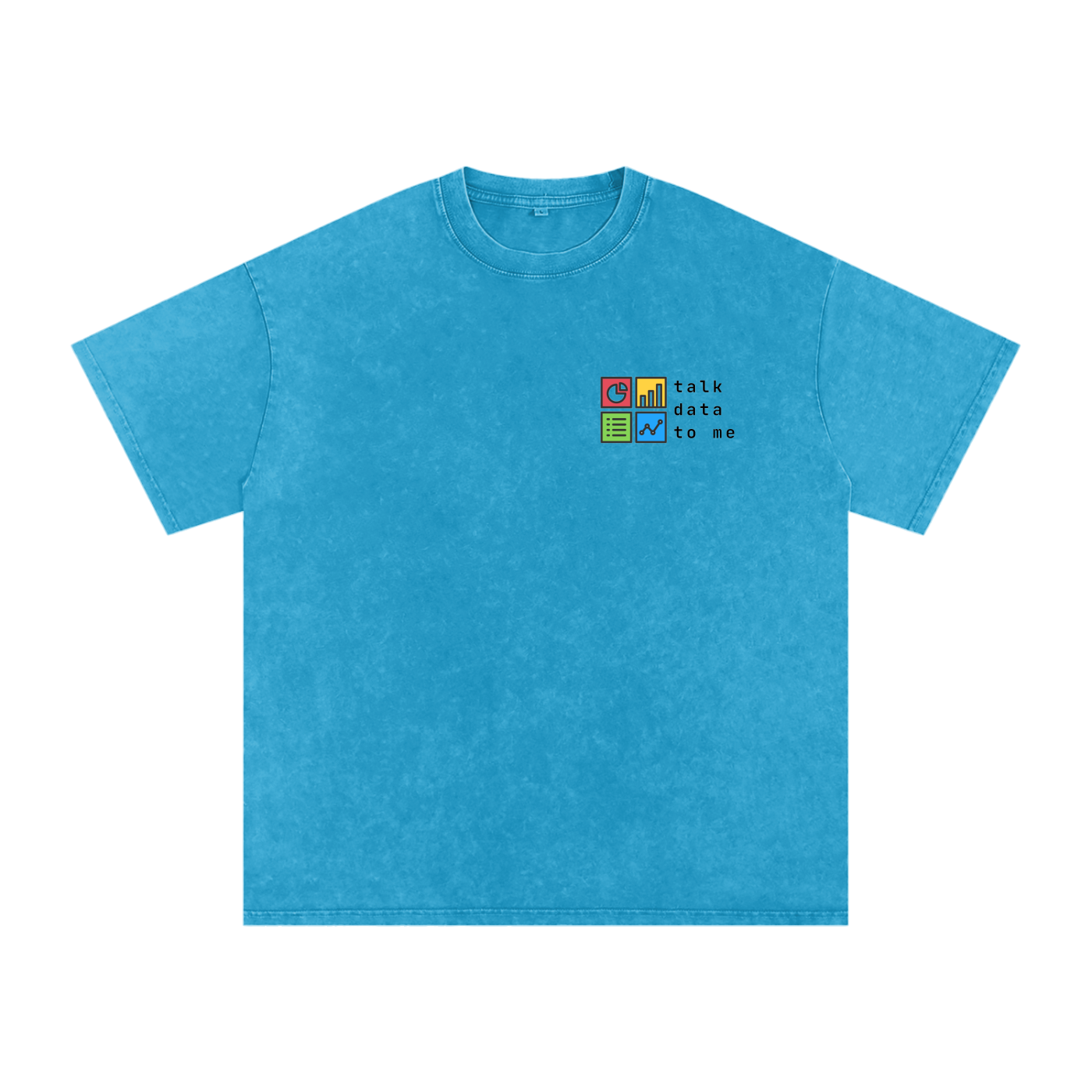 Talk Data To Me | Snow Washed Oversized Cotton T-Shirt