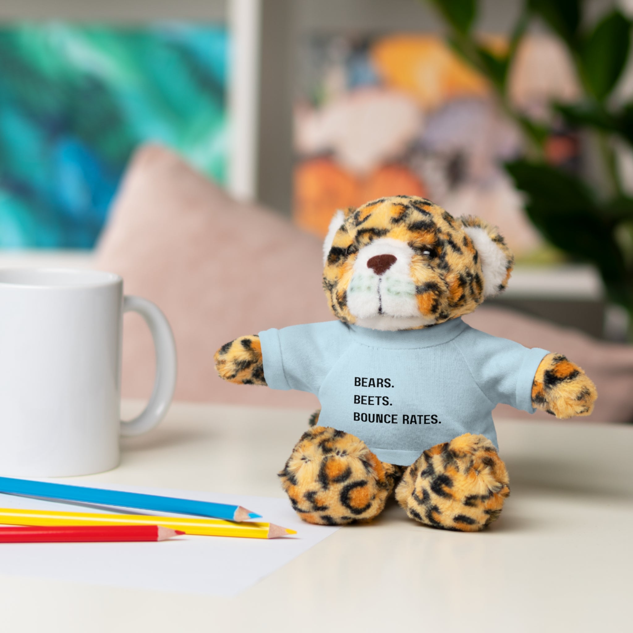Bears. Beets. Bounce Rates. | Plush Stuffed Toy with Graphic Tee
