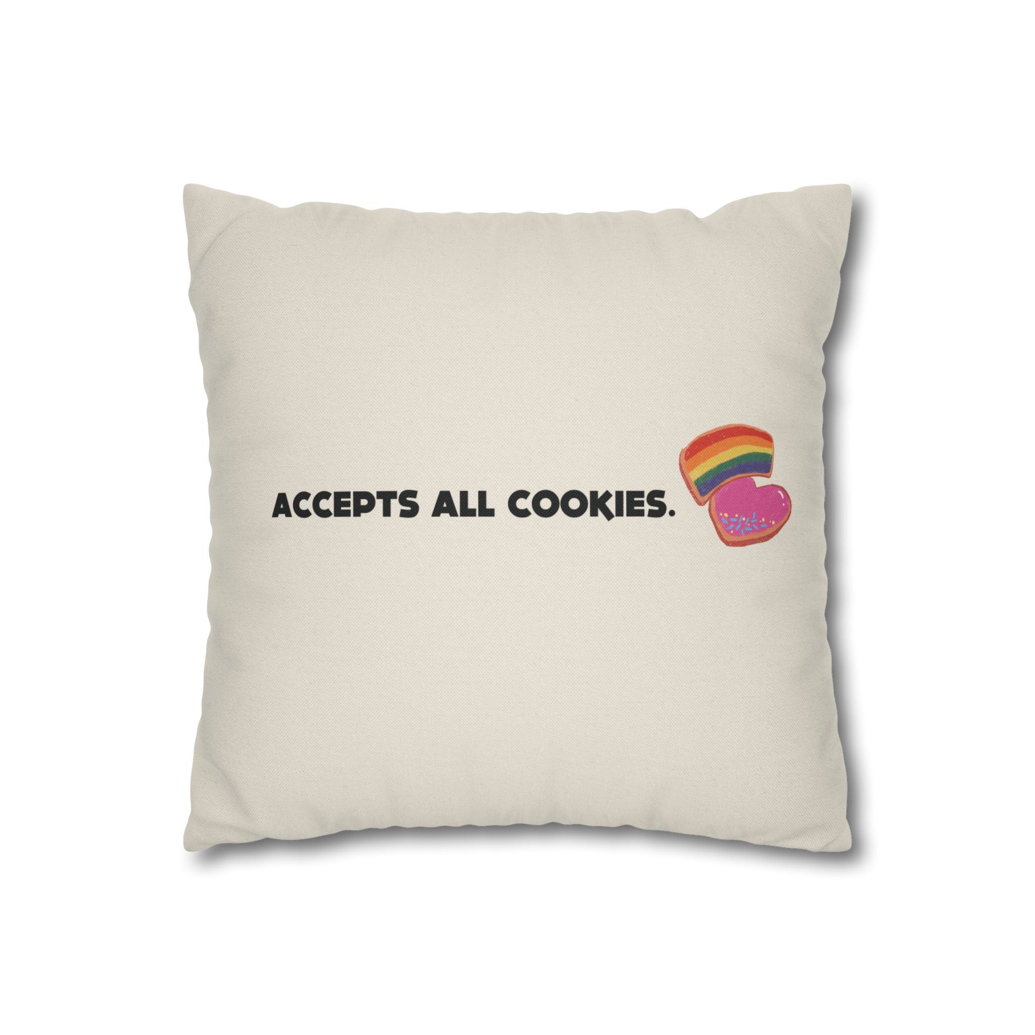 Accepts All Cookies | Polyester Square Pillowcase
