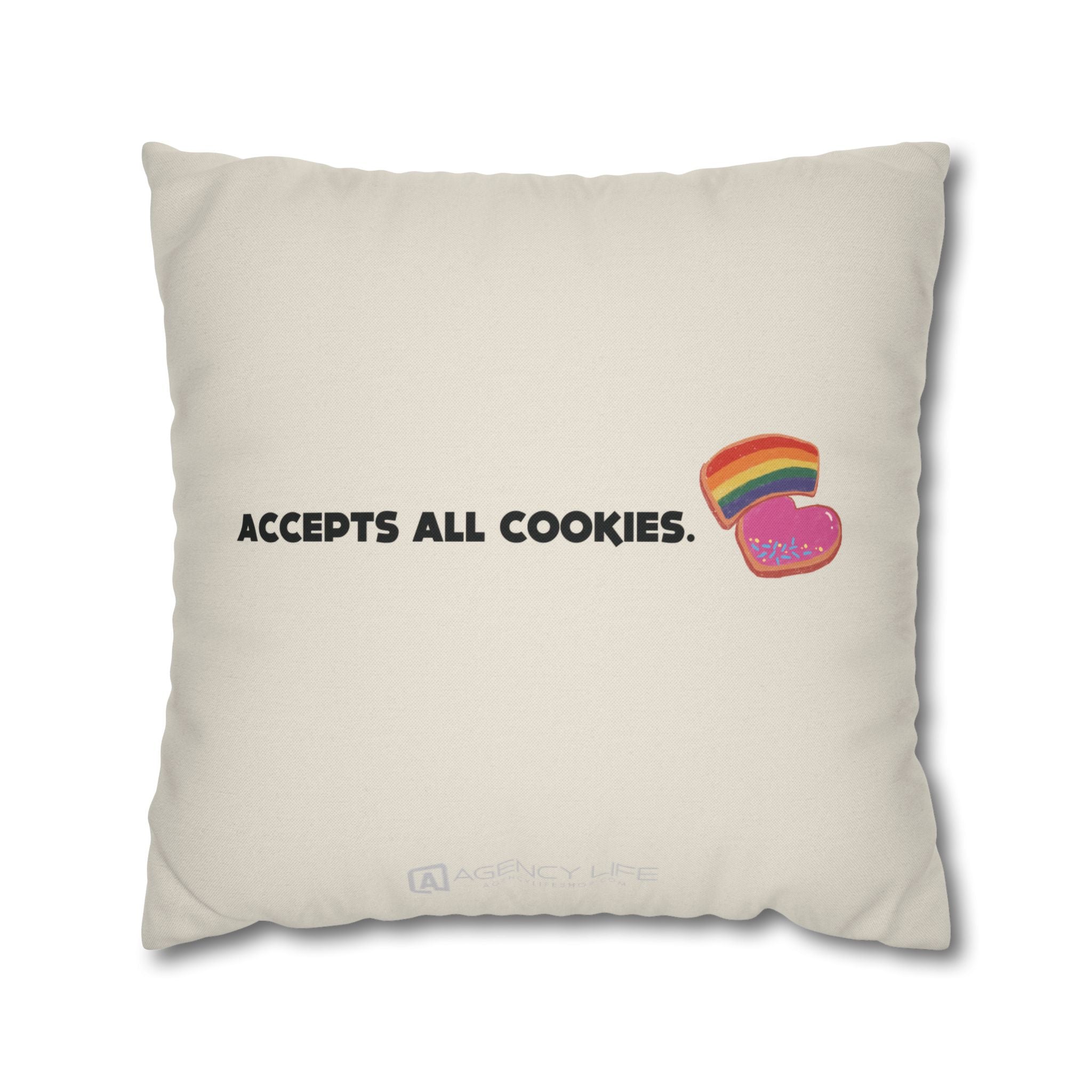 Accepts All Cookies | Polyester Square Pillowcase