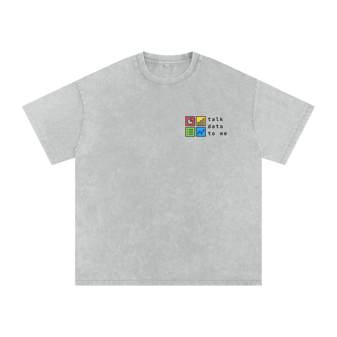 Talk Data To Me | Snow Washed Oversized Cotton T-Shirt